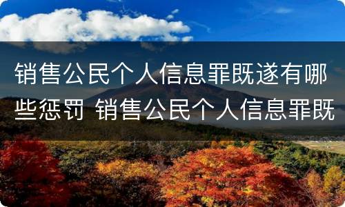 销售公民个人信息罪既遂有哪些惩罚 销售公民个人信息罪既遂有哪些惩罚
