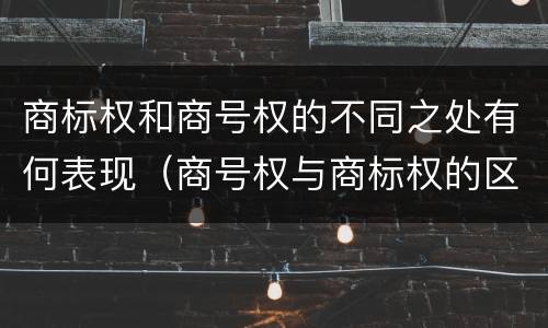 商标权和商号权的不同之处有何表现（商号权与商标权的区别）