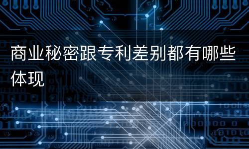 商业秘密跟专利差别都有哪些体现