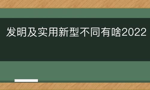 发明及实用新型不同有啥2022