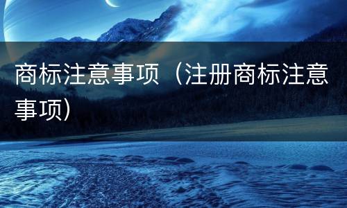 商标注意事项（注册商标注意事项）