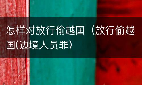 怎样对放行偷越国（放行偷越国(边境人员罪）