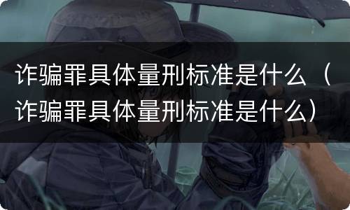 诈骗罪具体量刑标准是什么（诈骗罪具体量刑标准是什么）