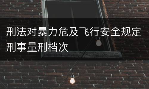 刑法对暴力危及飞行安全规定刑事量刑档次