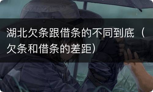 湖北欠条跟借条的不同到底（欠条和借条的差距）