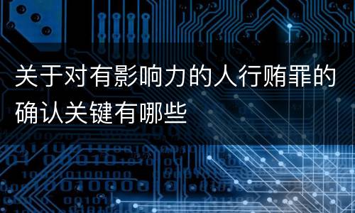 关于对有影响力的人行贿罪的确认关键有哪些