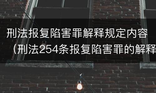 刑法报复陷害罪解释规定内容（刑法254条报复陷害罪的解释）