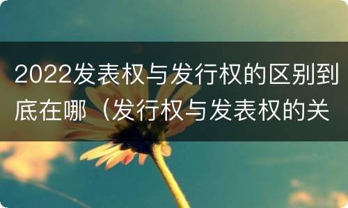 2022发表权与发行权的区别到底在哪（发行权与发表权的关系）