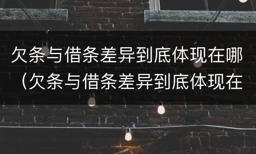 欠条与借条差异到底体现在哪（欠条与借条差异到底体现在哪些方面）