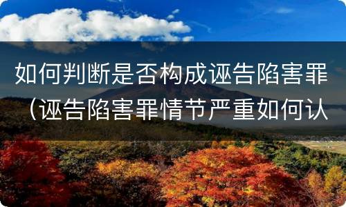 如何判断是否构成诬告陷害罪（诬告陷害罪情节严重如何认定）