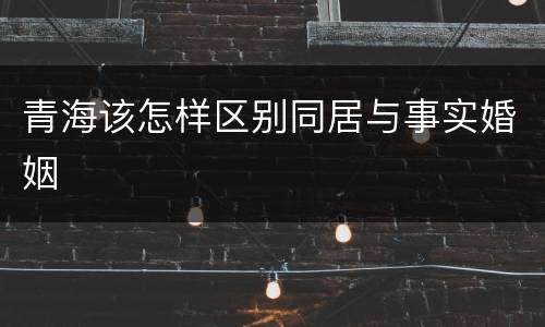 青海该怎样区别同居与事实婚姻