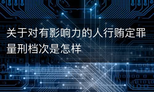 关于对有影响力的人行贿定罪量刑档次是怎样