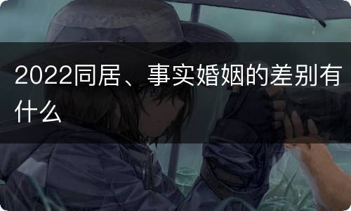 2022同居、事实婚姻的差别有什么