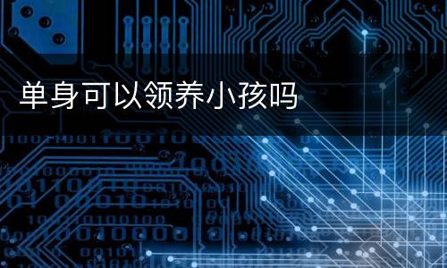 单身可以领养小孩吗