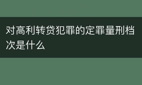 对高利转贷犯罪的定罪量刑档次是什么