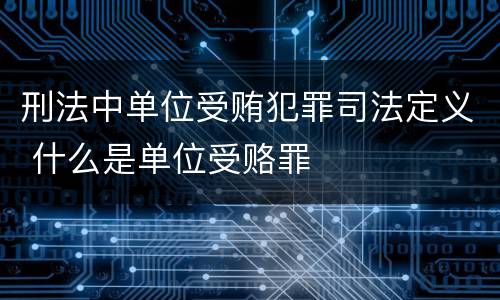 刑法中单位受贿犯罪司法定义 什么是单位受赂罪