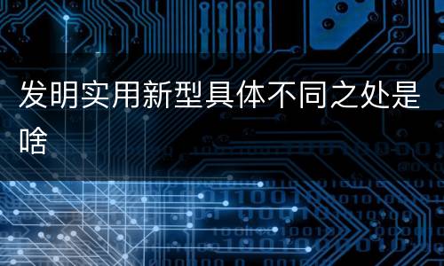 发明实用新型具体不同之处是啥