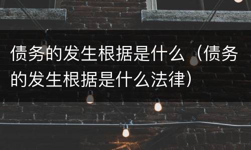 债务的发生根据是什么（债务的发生根据是什么法律）