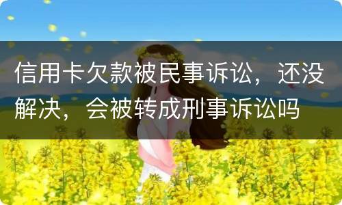 信用卡欠款被民事诉讼，还没解决，会被转成刑事诉讼吗