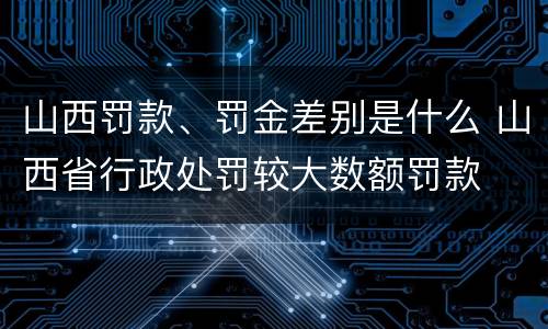 山西罚款、罚金差别是什么 山西省行政处罚较大数额罚款