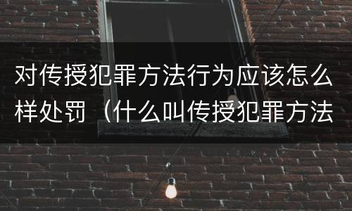 对传授犯罪方法行为应该怎么样处罚（什么叫传授犯罪方法罪）