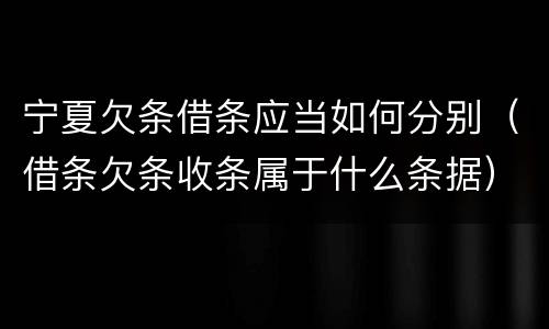 宁夏欠条借条应当如何分别（借条欠条收条属于什么条据）