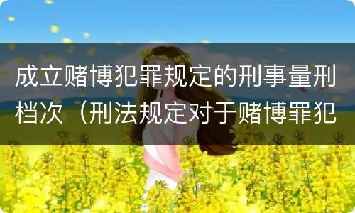 成立赌博犯罪规定的刑事量刑档次（刑法规定对于赌博罪犯罪处）