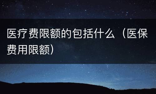 医疗费限额的包括什么（医保费用限额）