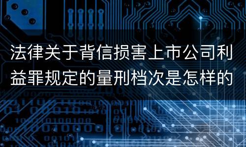 法律关于背信损害上市公司利益罪规定的量刑档次是怎样的