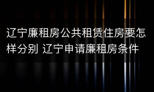 辽宁廉租房公共租赁住房要怎样分别 辽宁申请廉租房条件