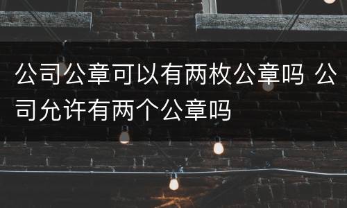 公司公章可以有两枚公章吗 公司允许有两个公章吗