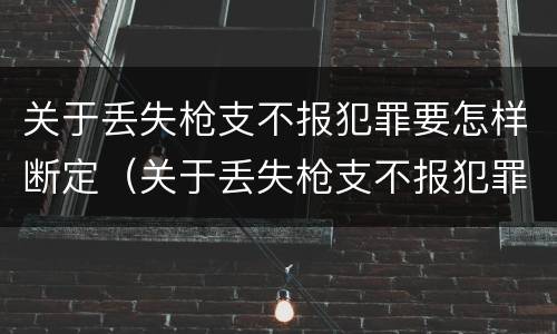 关于丢失枪支不报犯罪要怎样断定（关于丢失枪支不报犯罪要怎样断定责任）