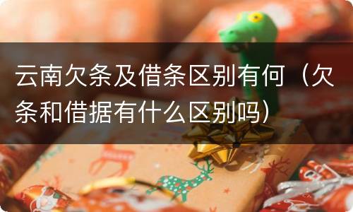 云南欠条及借条区别有何（欠条和借据有什么区别吗）