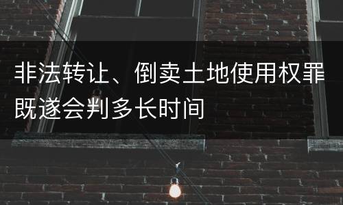 非法转让、倒卖土地使用权罪既遂会判多长时间