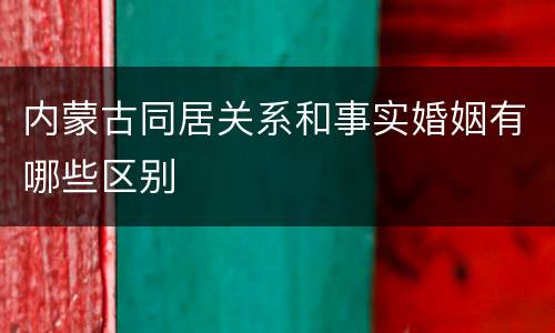 内蒙古同居关系和事实婚姻有哪些区别