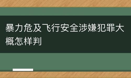暴力危及飞行安全涉嫌犯罪大概怎样判