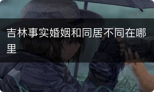吉林事实婚姻和同居不同在哪里