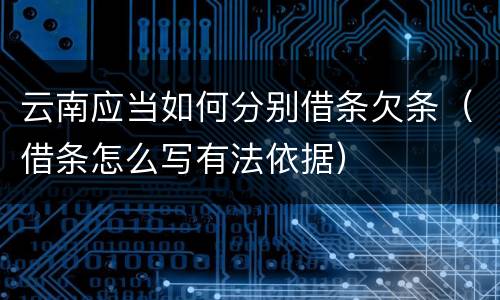 云南应当如何分别借条欠条（借条怎么写有法依据）