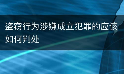 盗窃行为涉嫌成立犯罪的应该如何判处
