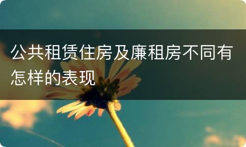 公共租赁住房及廉租房不同有怎样的表现