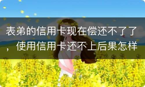 表弟的信用卡现在偿还不了了，使用信用卡还不上后果怎样的