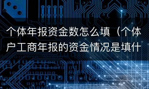 个体年报资金数怎么填（个体户工商年报的资金情况是填什么）
