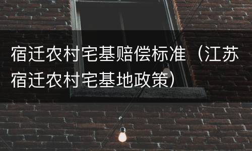 宿迁农村宅基赔偿标准（江苏宿迁农村宅基地政策）