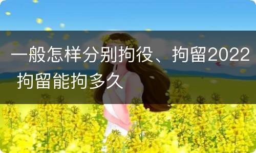 一般怎样分别拘役、拘留2022 拘留能拘多久