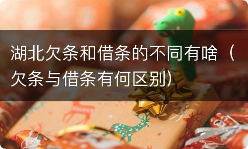 湖北欠条和借条的不同有啥（欠条与借条有何区别）