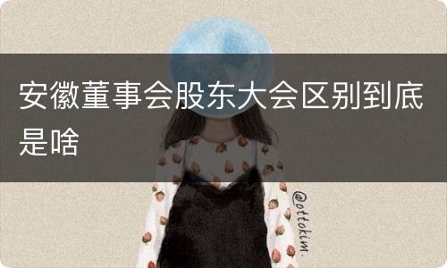 安徽董事会股东大会区别到底是啥