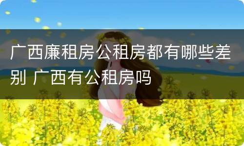 广西廉租房公租房都有哪些差别 广西有公租房吗