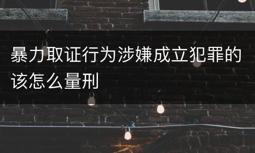 暴力取证行为涉嫌成立犯罪的该怎么量刑