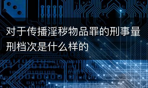 对于传播淫秽物品罪的刑事量刑档次是什么样的