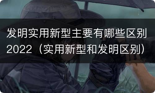 发明实用新型主要有哪些区别2022（实用新型和发明区别）
